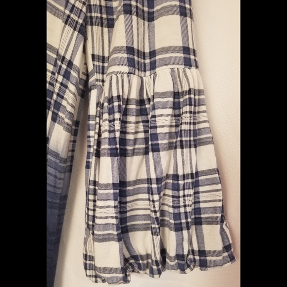 Westport Blue and White Plaid Blouse With Bell Sleeves Size Medium - Picture 4 of 6